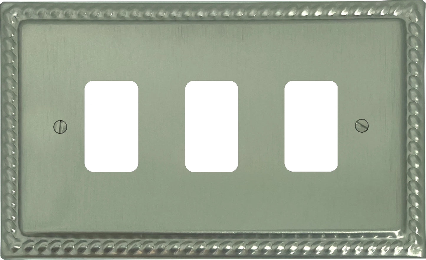 Monarch Satin Nickel 3 Gang Grid Plate