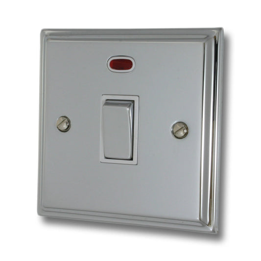 Deco Polished Chrome 20A Dp Switch + Neon