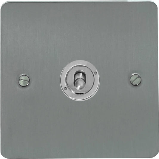 Flat Brushed Steel Intermediate Toggle Switch