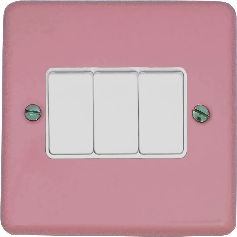 Contour Pink 3 Gang Switch