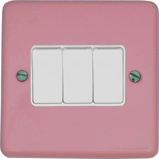 Contour Pink 3 Gang Switch