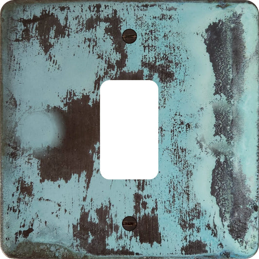 Flat Verdigris 1 Gang Grid Plate
