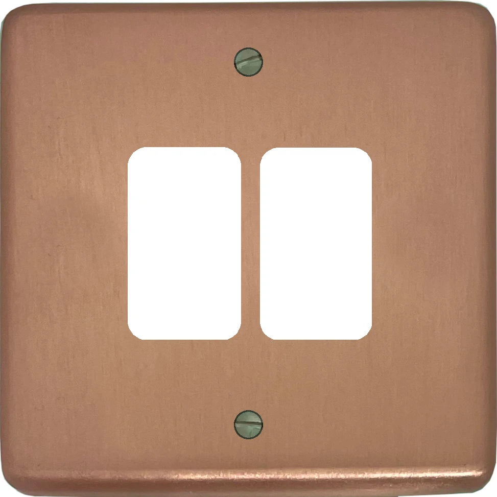 Contour Rose Gold 2 Gang Grid Plate