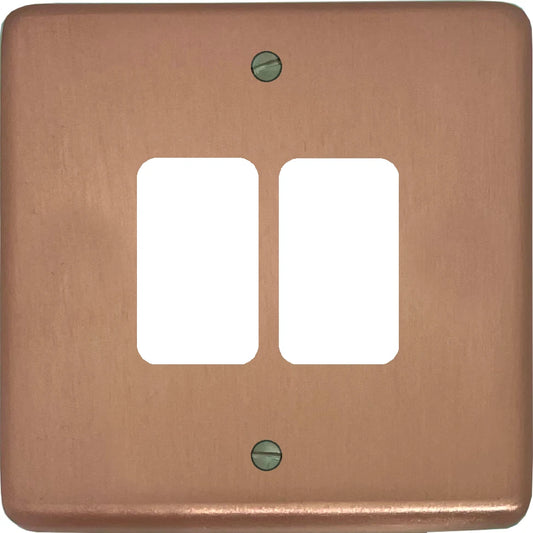 Contour Rose Gold 2 Gang Grid Plate