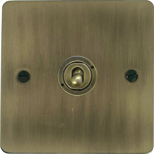 Flat Light Antique Brass 1 Gang Toggle Switch