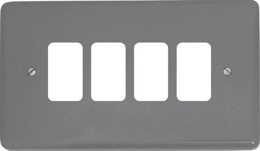 Contour Light Grey 4 Gang Grid Plate