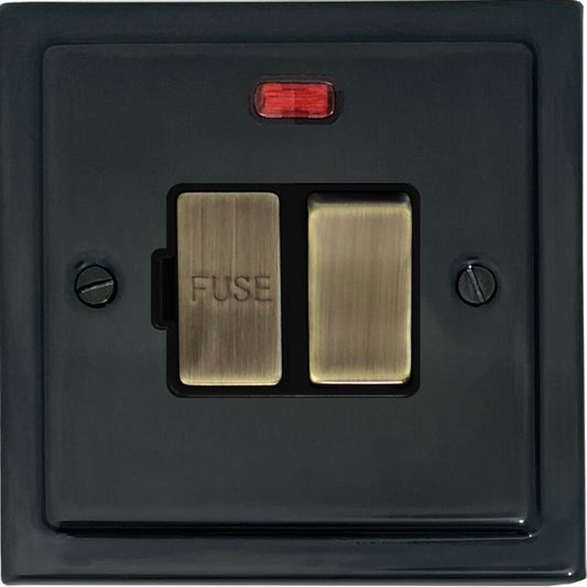 Victorian Black Bronze Switch Fuse Spur with Neon