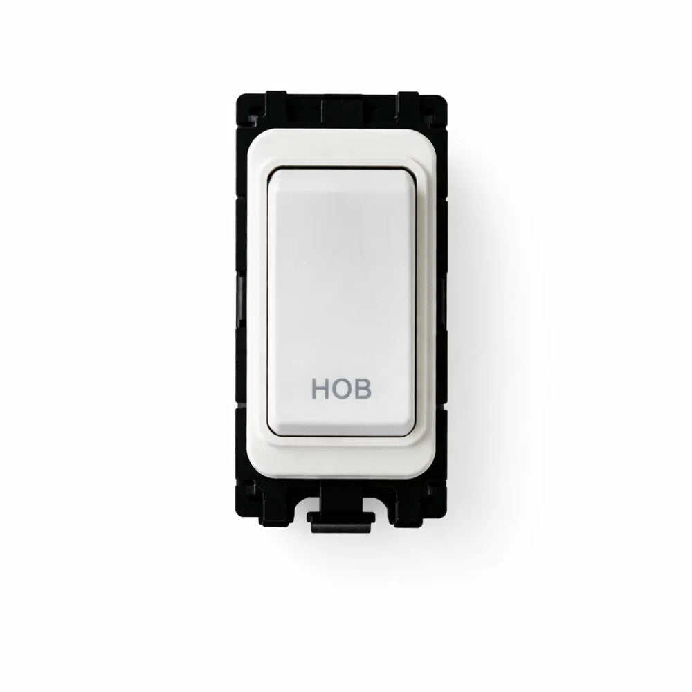 20A DP Switch - Engraved with - Hob - All White Insert
