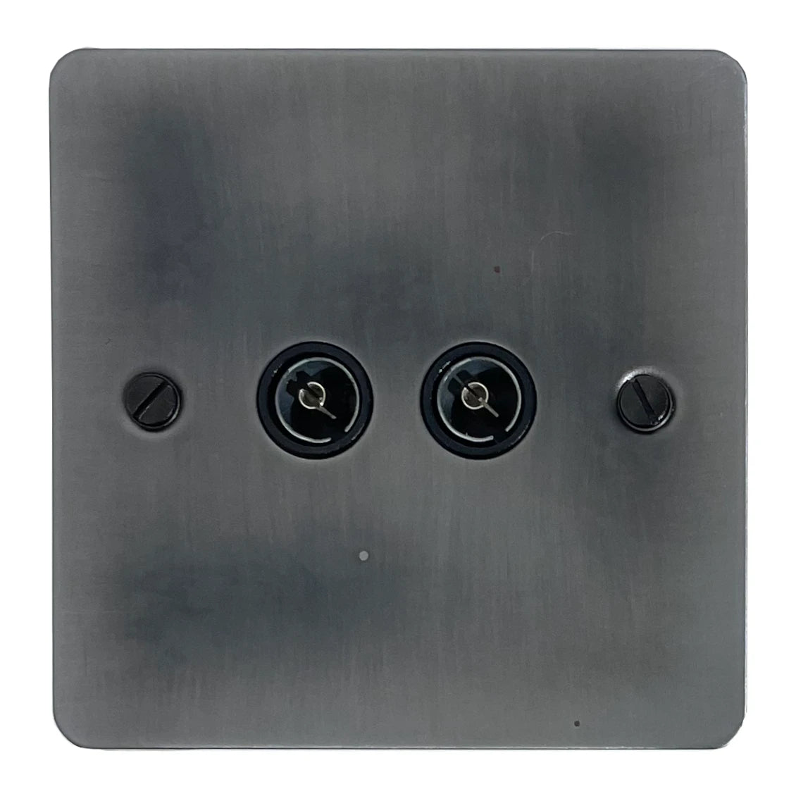 Flat Slate Effect 2 Gang Coax Point