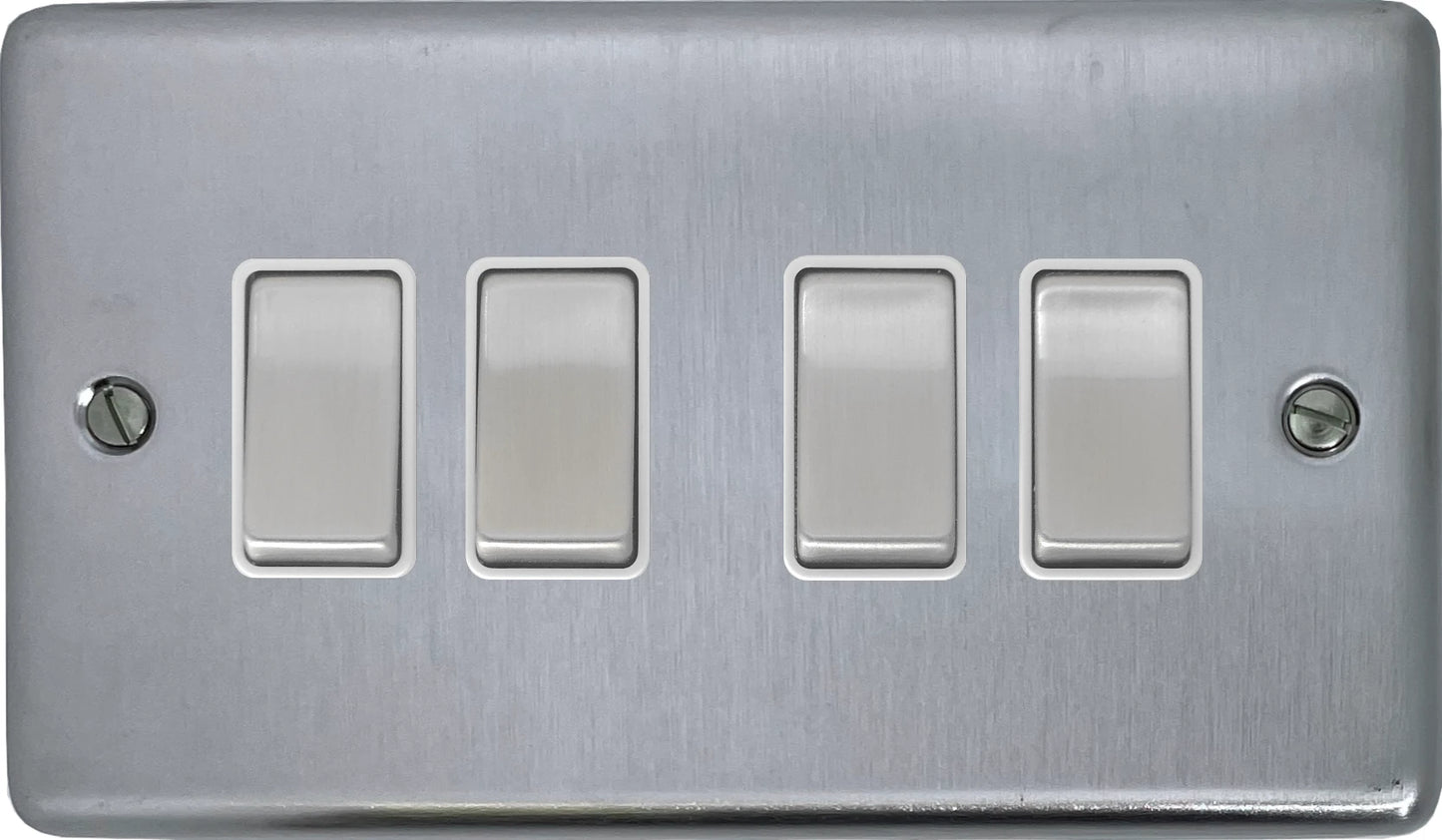 Contour Satin Chrome 4 Gang 2 Way Switch