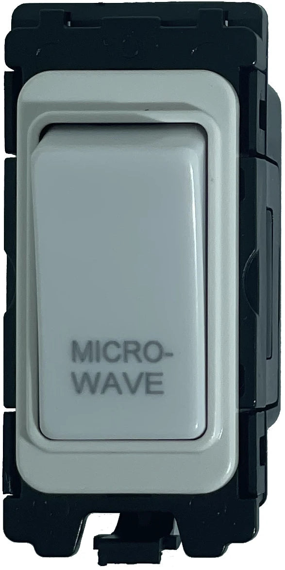 20A DP Switch - Engraved with - Mircowave - All White Insert