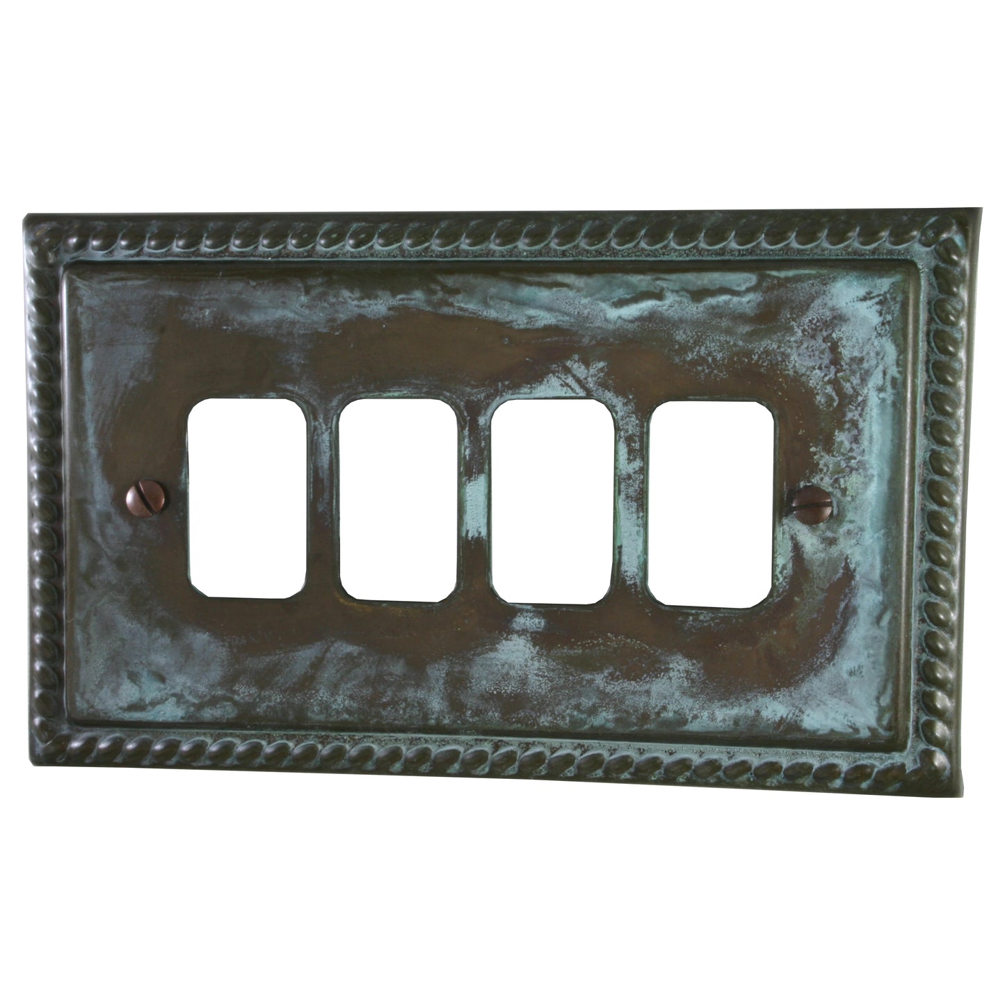 Georgian Verdigris 4 Gang Grid Plate