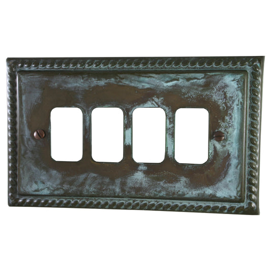 Monarch Verdigris 4 Gang Grid Plate