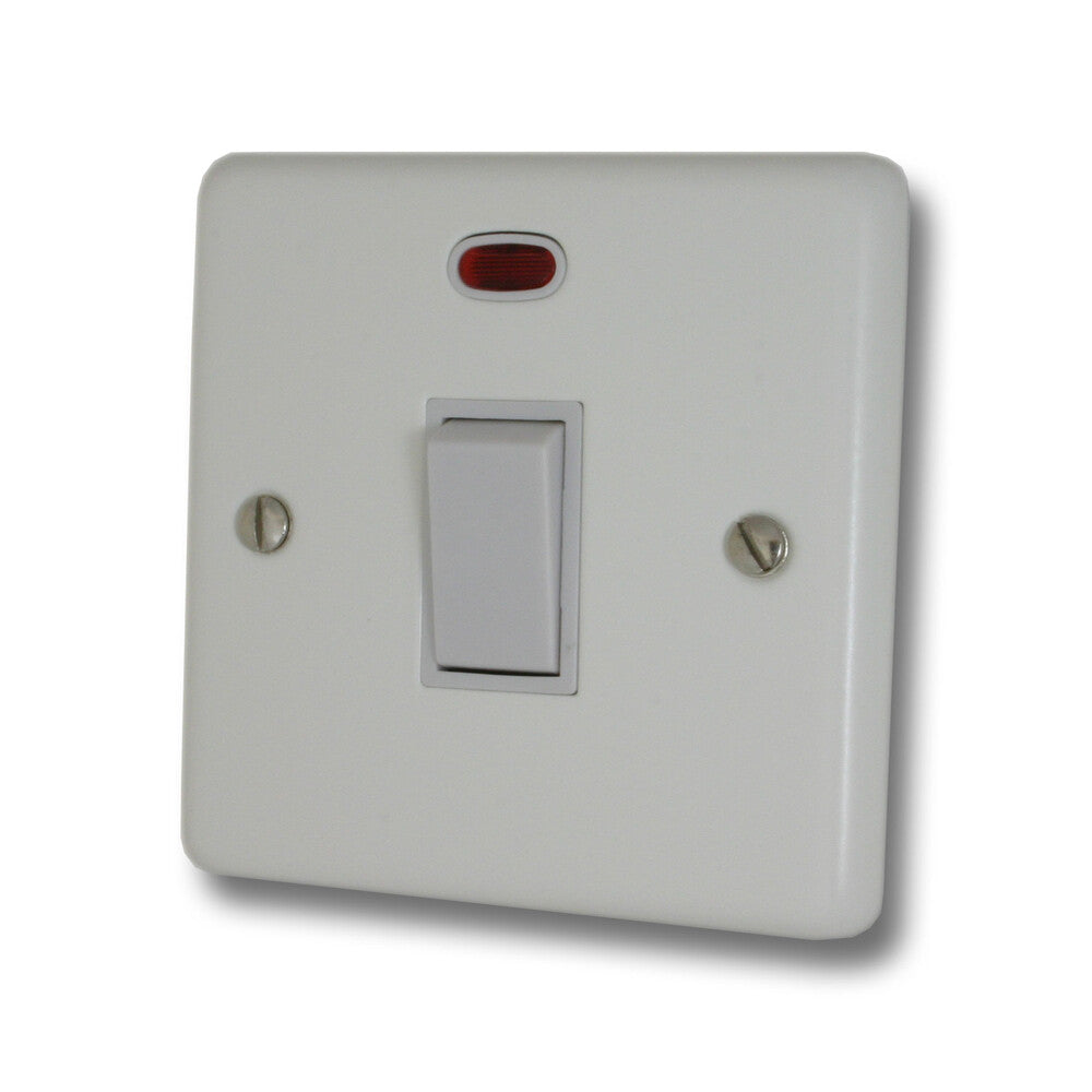 Contour Flat White 20 Amp Dp Switch