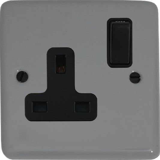 Contour Light Grey 1 Gang Switched Socket