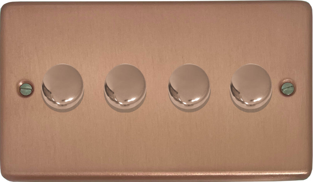 Contour Rose Gold 4 Gang 120W LED Dimmer