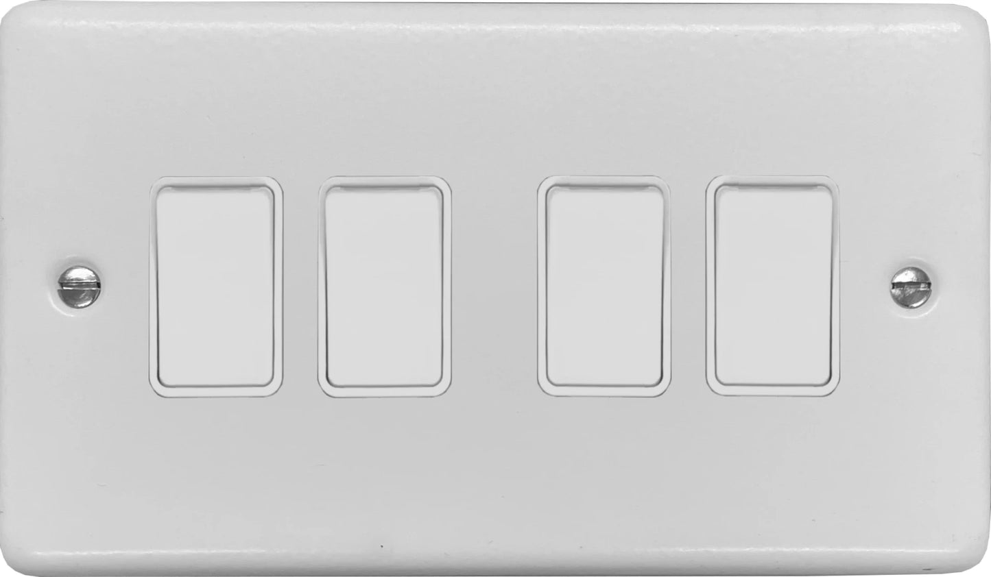 Contour Flat White 4 Gang Switch
