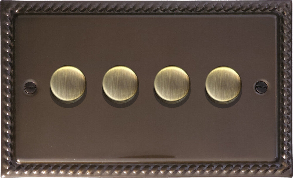 Georgian Medium Bronze 4 Gang LED Dimmer