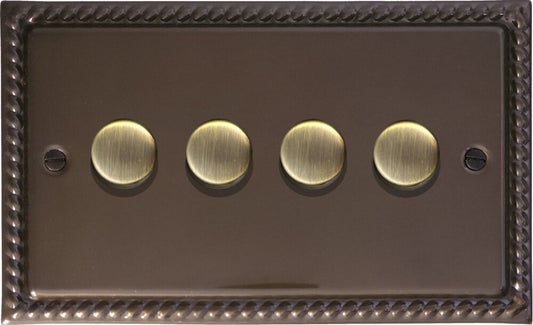 Georgian Medium Bronze 4 Gang LED Dimmer