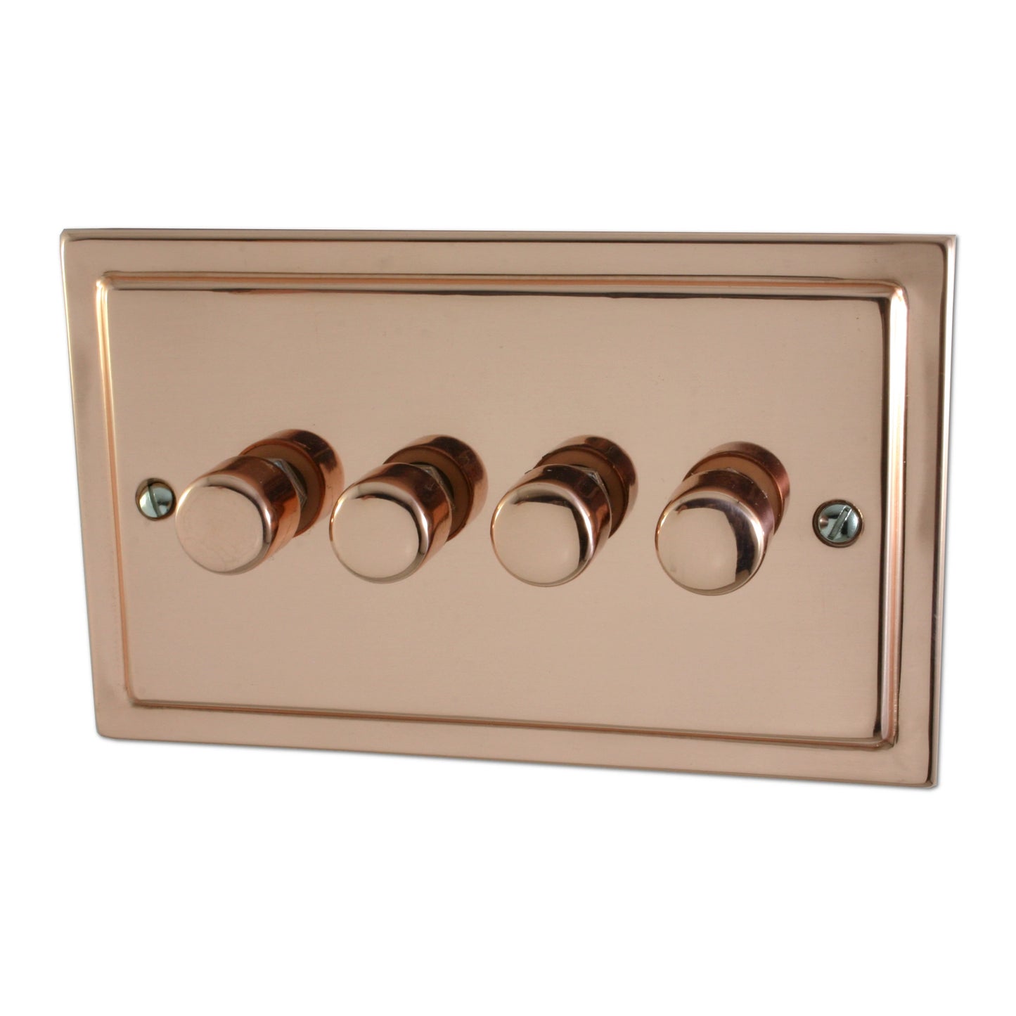 Victorian Polished Copper 4 Gang 400W Dimmer