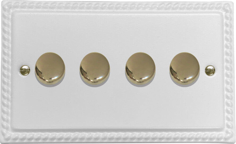 Georgian Flat White 4 Gang LED Dimmer