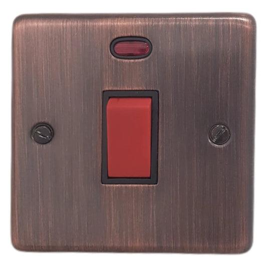Contour Antique Copper 45 Amp Switch & Neon S/Plate