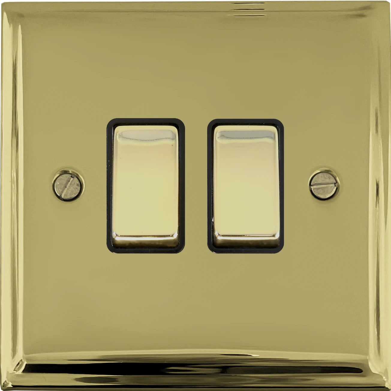 Deco Polished Brass 2 Gang Switch