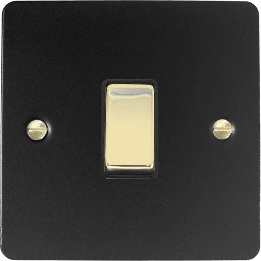 Flat Black 1 Gang Switch (Brass Switch)