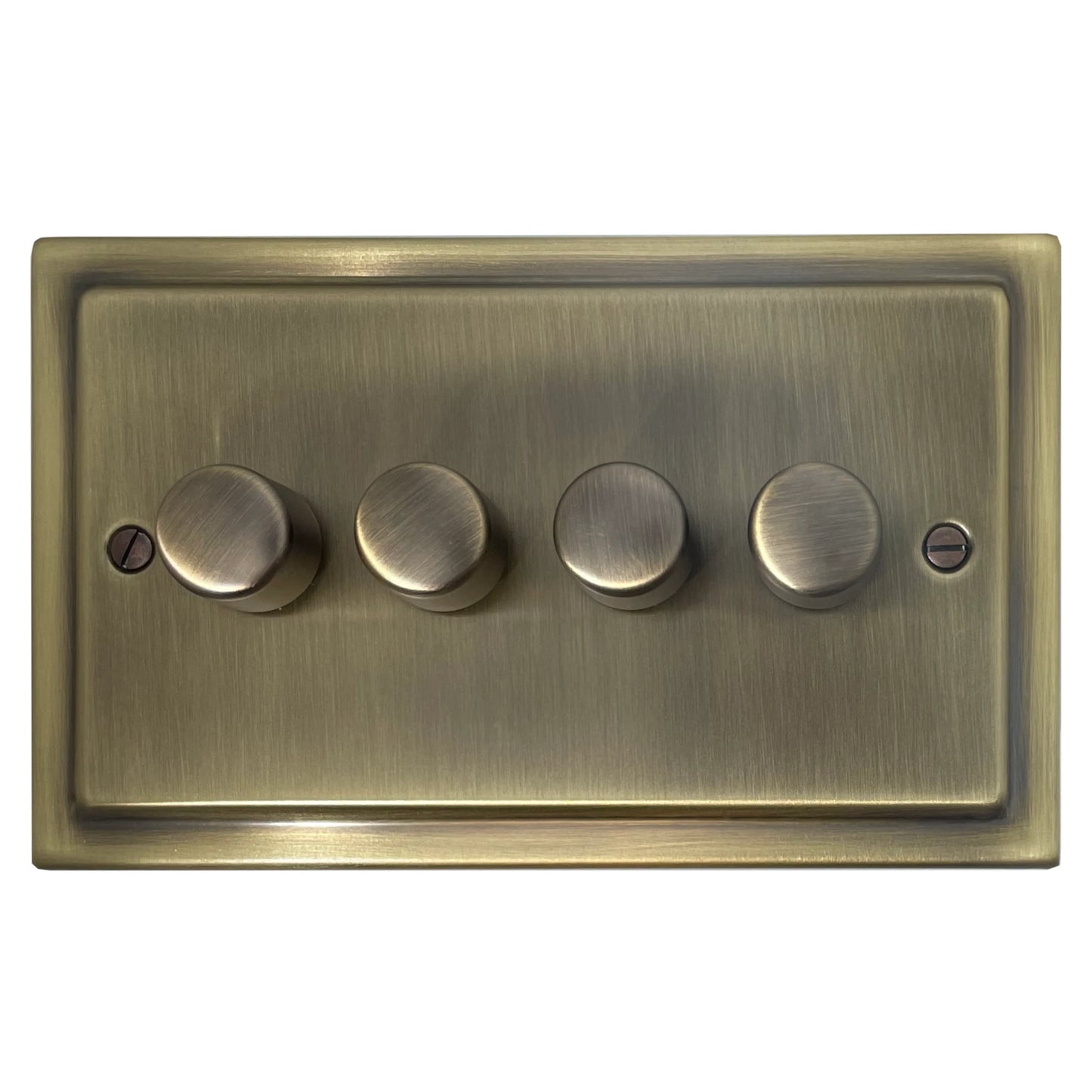 Victorian Light Antique Brass 4 Gang Dimmer LED
