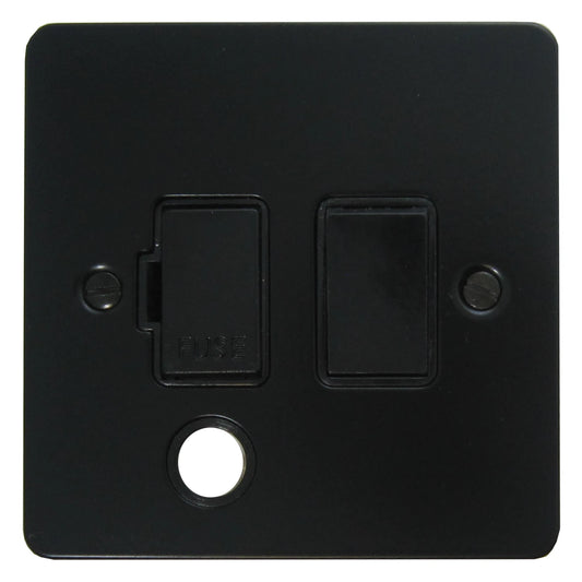 Flat Black Switched Fused Spur with Flex Outlet
