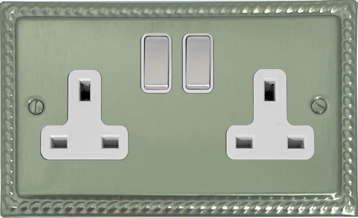 Monarch  Satin Nickel  2 Gang Socket