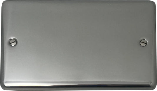 Contour Polished Steel 2 Gang Blank