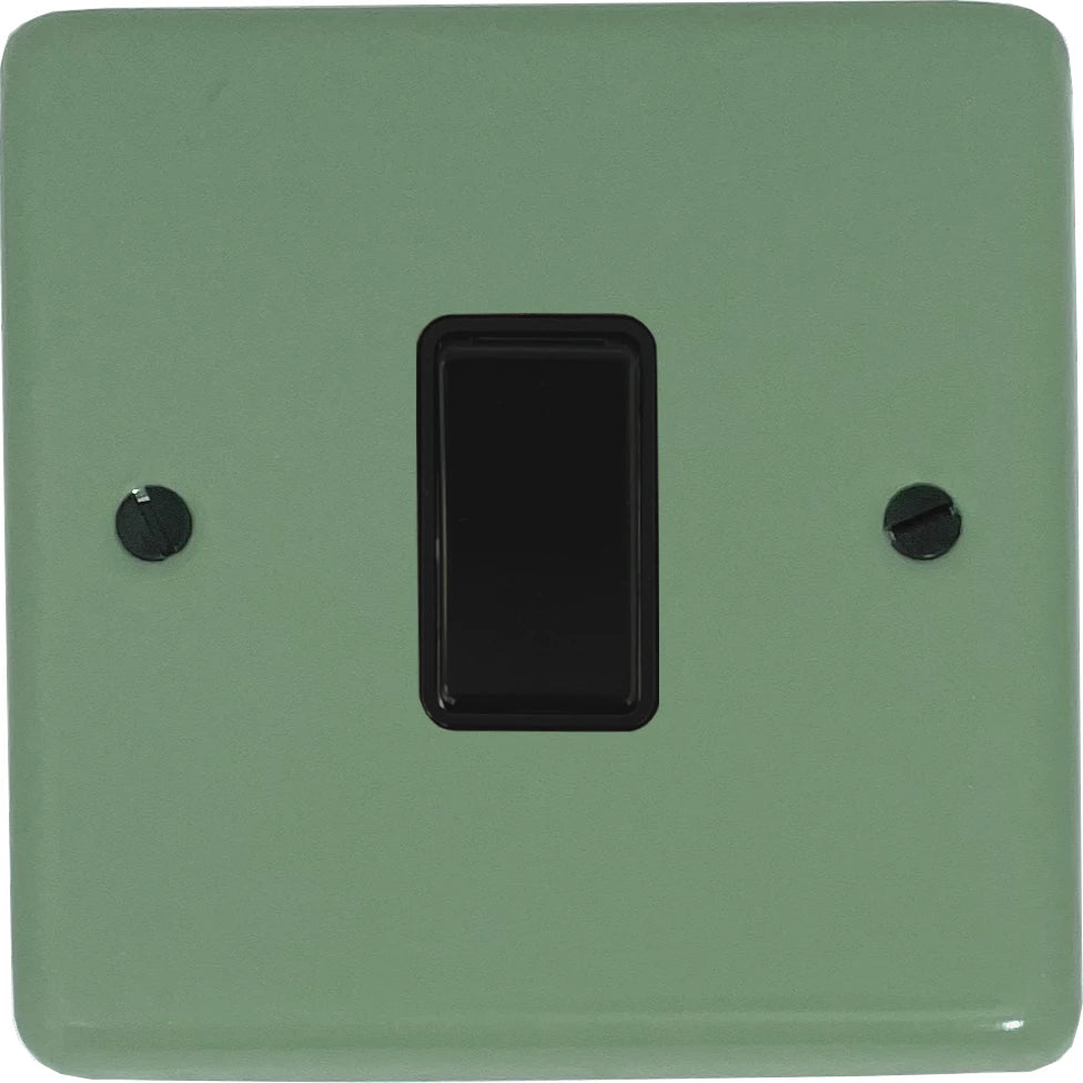Classic Sage Green 1 Gang Switch (Black Switch)