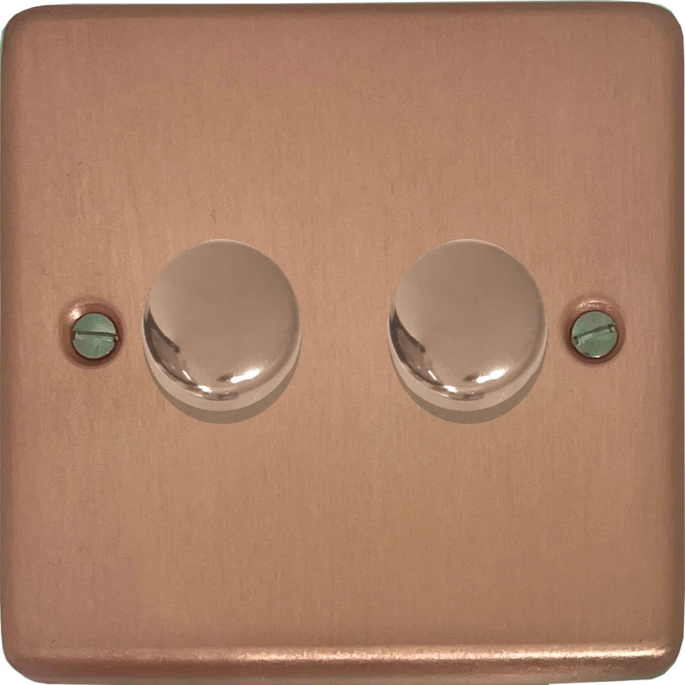 Contour Rose Gold 2 Gang 120W LED Dimmer