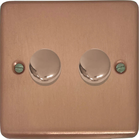 Contour Rose Gold 2 Gang 120W LED Dimmer