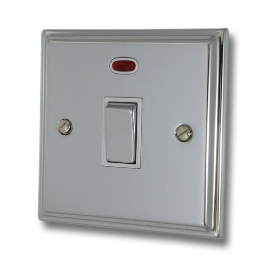Deco Polished Chrome 20A Dp Switch + Neon