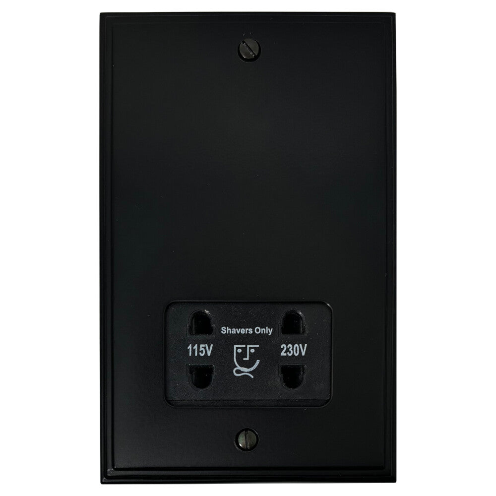 Victorian Flat Black Shaver Socket