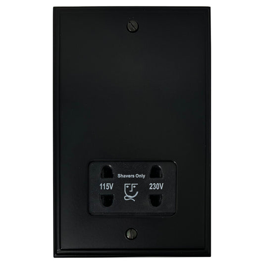 Victorian Flat Black Shaver Socket