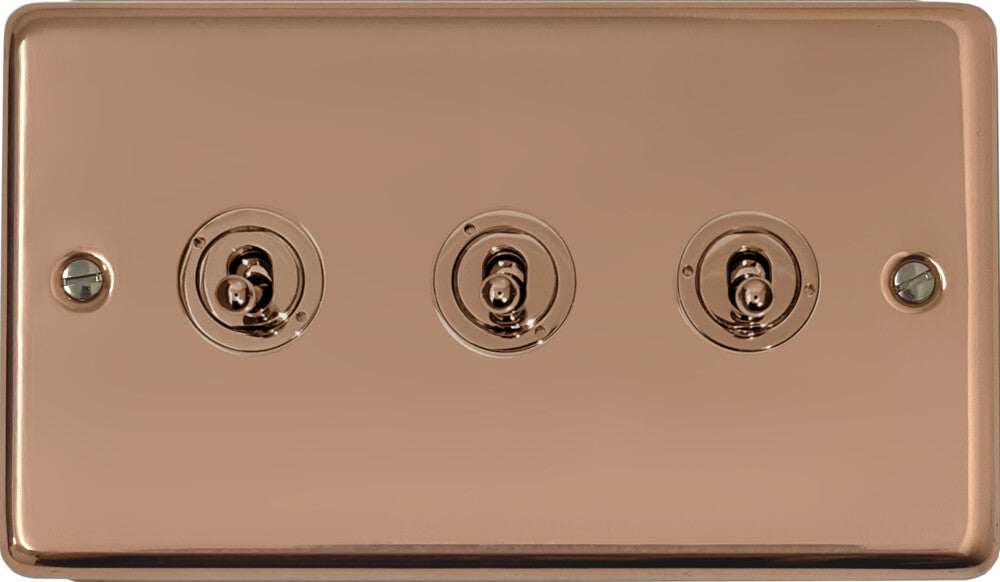 Contour Bright Copper 3 Gang Toggle (Copper Toggles)