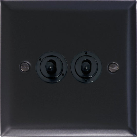 Spectrum Flat Black  2 Gang Toggle (Flat Black Toggle)