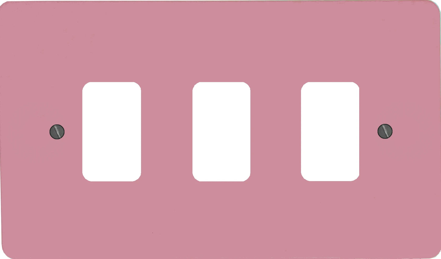 Flat Gloss Pink 3 Gang Grid Plate