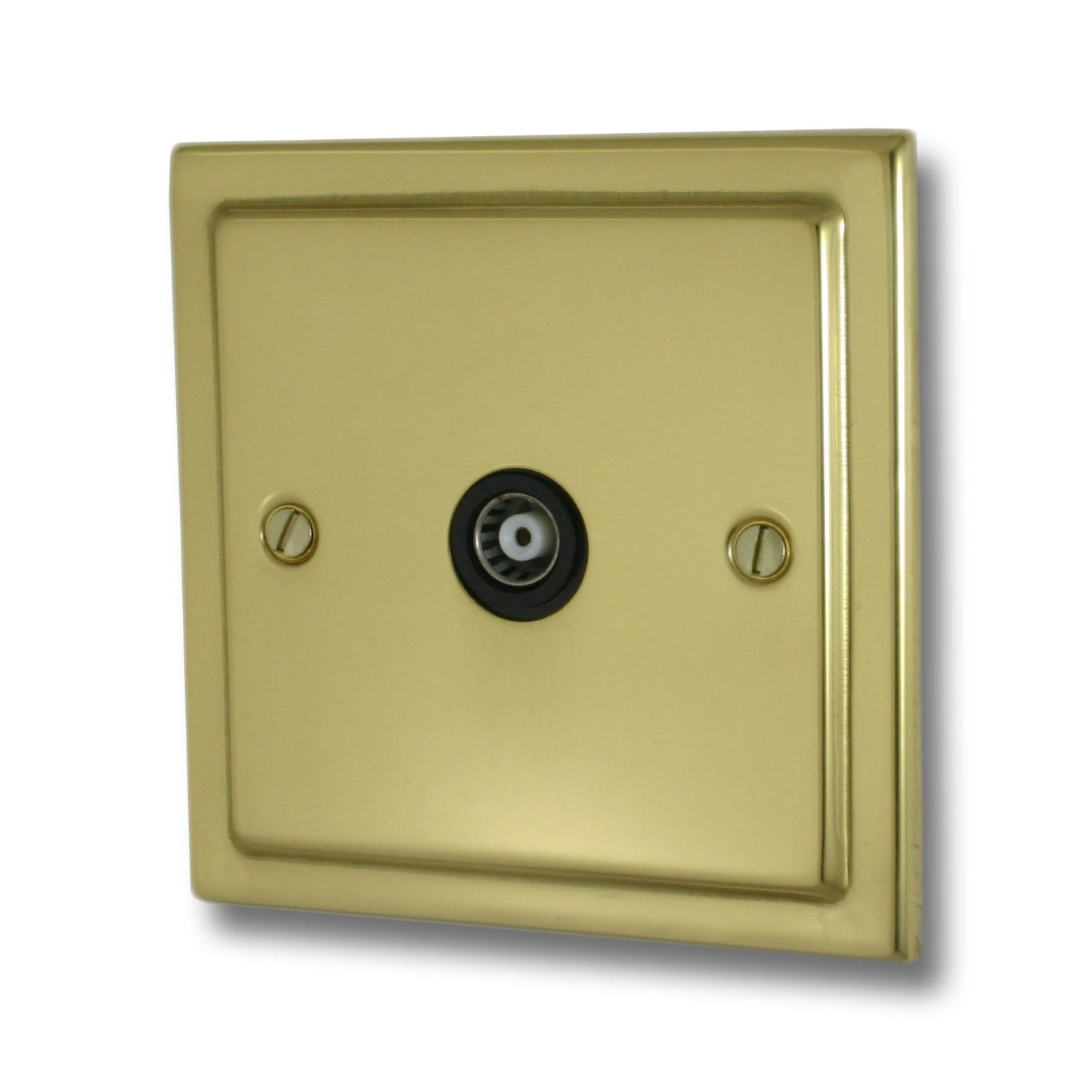 Victorian Polished Brass 1 Gang Coax Point