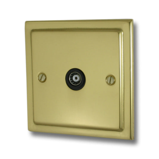 Victorian Polished Brass 1 Gang Coax Point