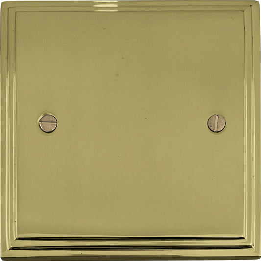 Victorian Polished Brass 1 Gang Blank