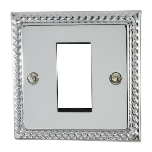 Georgian Polished Chrome 1 Gang Mod Plate & Frame
