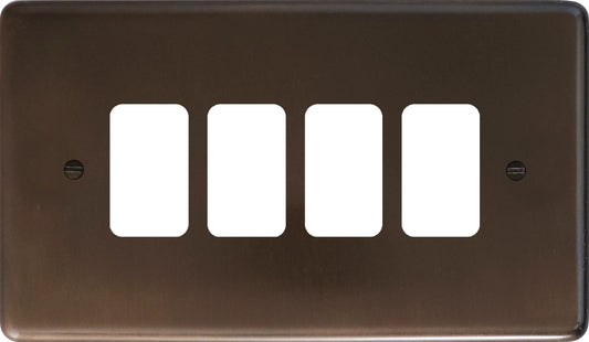 Contour Medium Bronze 4 Gang Grid Plate