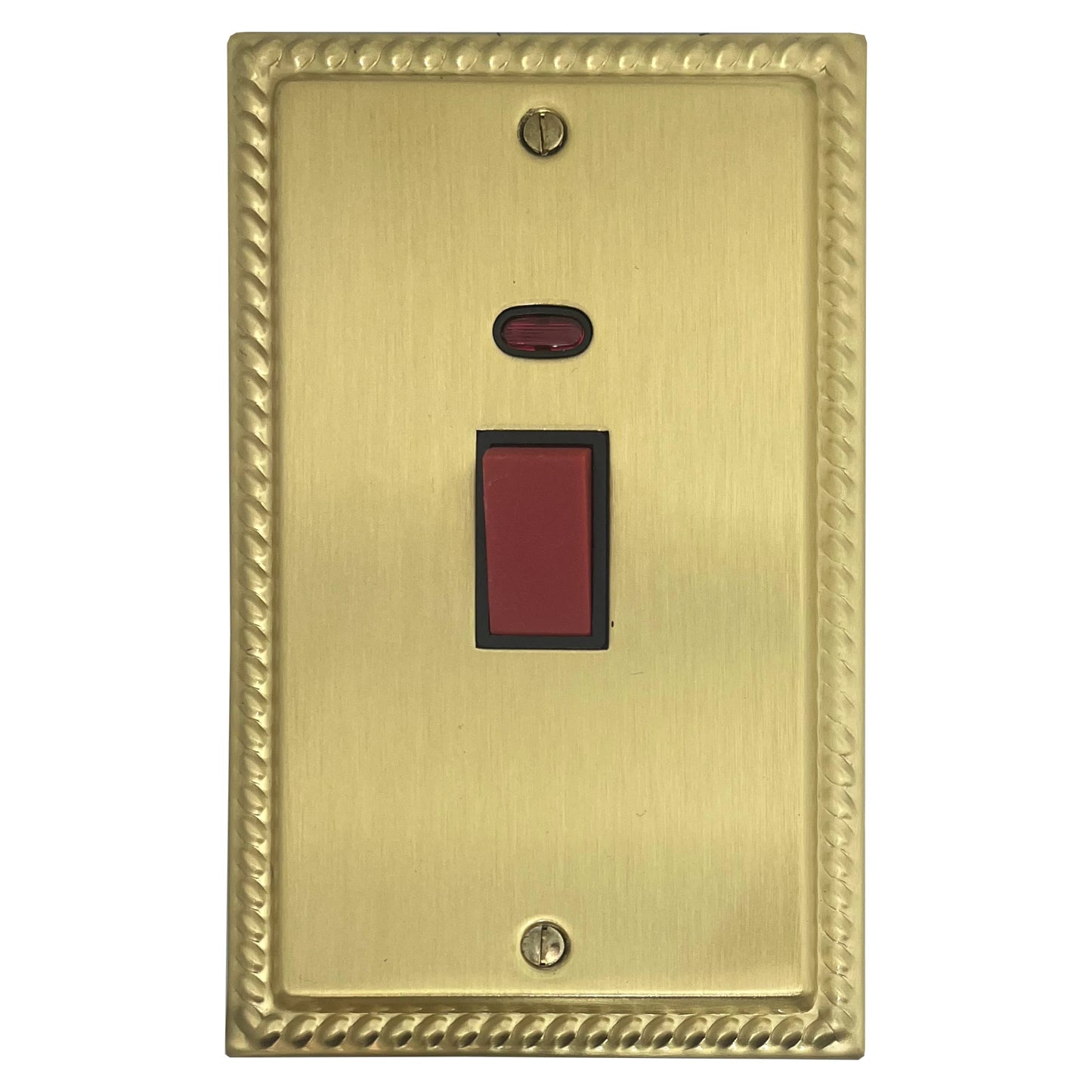 Georgian Satin Brass 45 Amp Dp Switch & Neon L/Plate