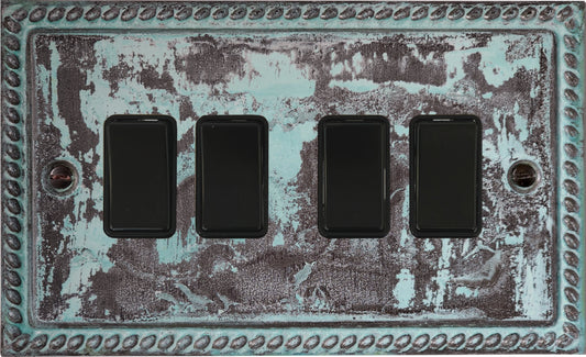 Georgian Verdigris 4 Gang Switch