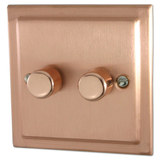 Victorian Rose Gold 2 Gang 400W Dimmer