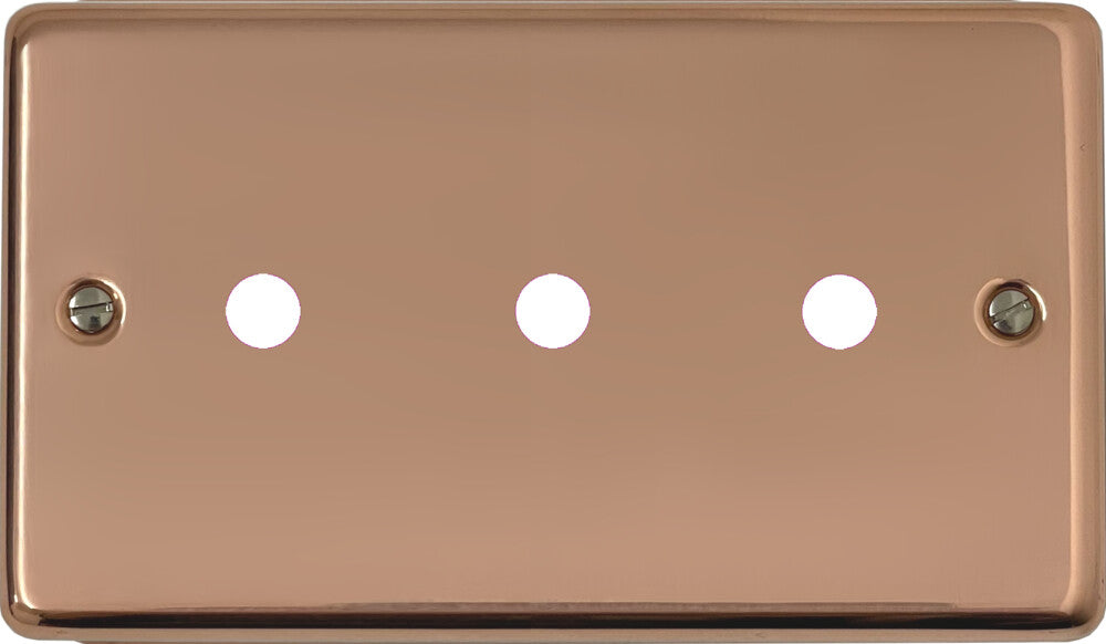 Contour Bright Copper 3 Gang Grid Toggle Plate